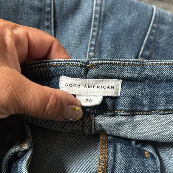 Good American Blue Skinny Jeans Distressed good jeans sz 20 frayed hem - Picture 4 of 5